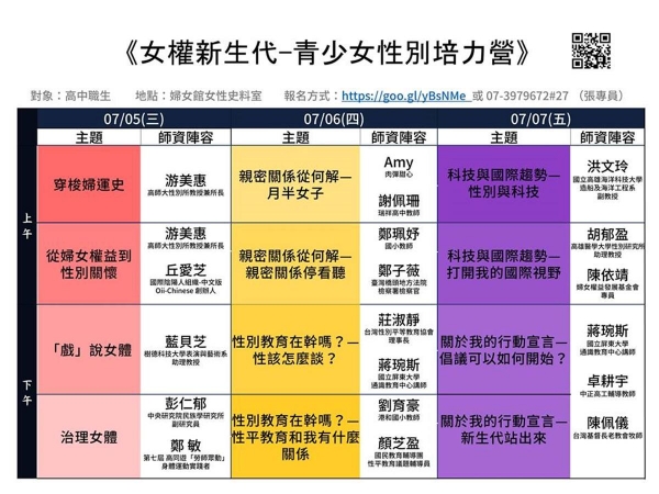 女權新生代──青少女性別培力營